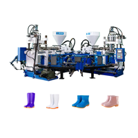 Machine de moulage par injection hydraulique horizontale automatique pour bottes de pluie en PVC, moteur à engrenages PLC pour la production de bottes de pluie bicolores