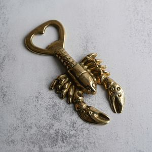 Brass Lobster Shape Bottle Opener - Fixed Commercial Cap Remover for High-Traffic Beverage Stations - B2B Bulk Supplier - Product Image 1