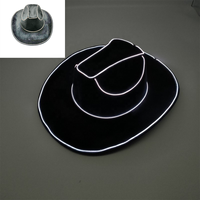 WD-A853 all'ingrosso inverno colorato Unisex peluche rosa Cowgirl bianco luci lampeggianti festa Festival Led cappello da Cowboy