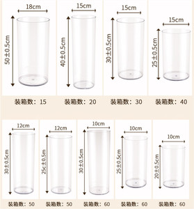 Jarrón de Flores de Plástico Acrílico Transparente Irrompible al por Mayor, Jarrón Cilíndrico Hidropónico para Arreglos Florales en el Hogar y la Sala de Estar - Product Image 6