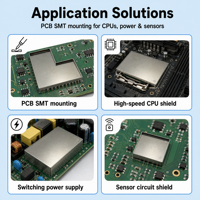 Pelindung EMI Dua Bagian Dapat Dilepas Pasang, Tutup Dapat Dilepas, Pin Solder, Bingkai Nikel Perak, Toleransi 0.03mm, -40~120 untuk RF PCB Kustom