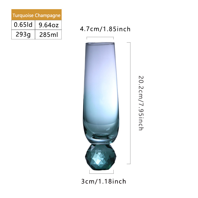 Verre à champagne turquoise