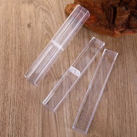 Vente directe d'usine - Boîte à stylos en cristal transparent rectangulaire, fond transparent, étui en plastique translucide, trousse à crayons pour l'école