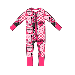 Özel sevgililer günü uzun kollu çift fermuar özel bebek giysileri özelleştirilmiş çocuk giyim bambu Zippy - Product Image 2