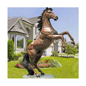 تمثال حصان من البرونز والنحاس عالي الجودة بالحجم الطبيعي لتزيين فناء المنزل للبيع