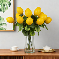Branches de citron artificielles de haute qualité en mousse, décoration intérieure pour la maison et le bureau, branche de fruit de citron