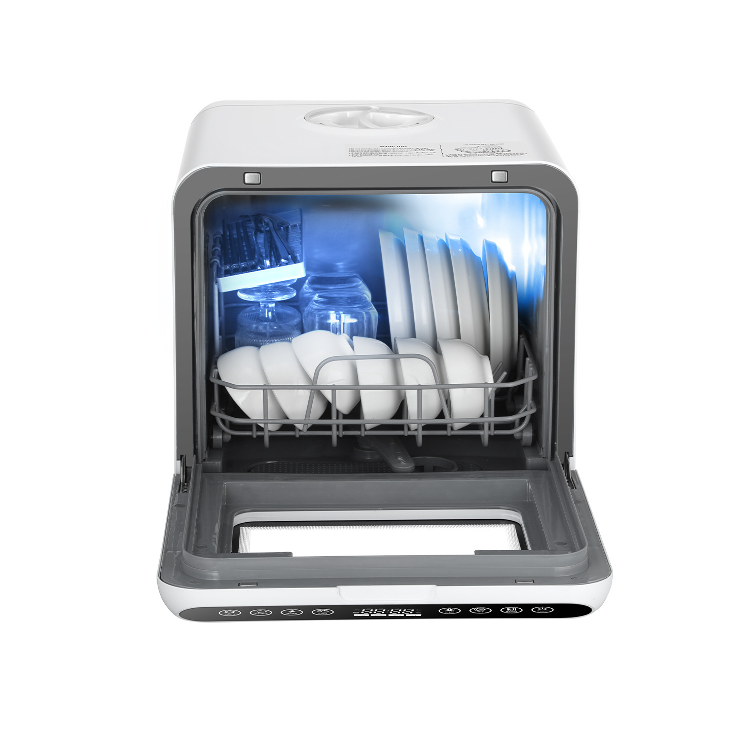 Household Smart Countertop Dishwasher Fully Automatic UV Sterilization Touch Control with LED Display for Home Kitchen Use