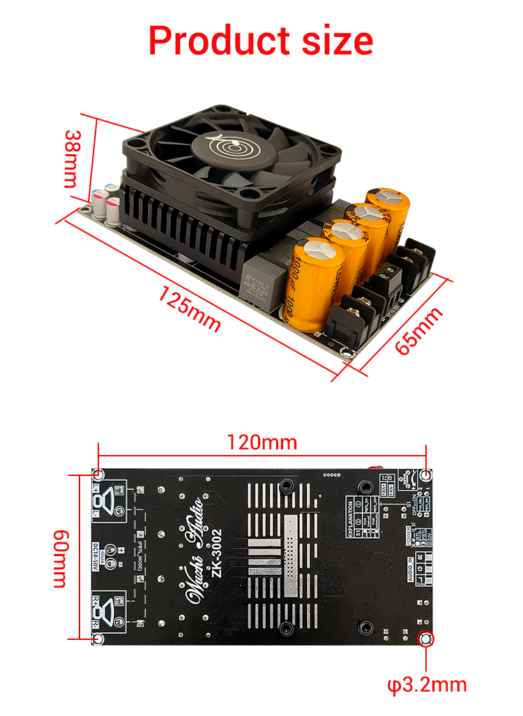 WUZHI AUDIO ZK-3002 - Pure Post Stage Digital Speaker Amplifier Board