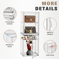 DAYOOH Boîte de rangement magnétique transparente moderne empilable en acrylique pour chaussures et sacs à main avec séparateur réglable