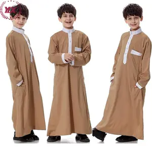 Индивидуальная мусульманская одежда для мальчиков, Арабская одежда с длинными рукавами, детская одежда, Абая, джубба, одежда для мальчиков, длинная кафтан, детское исламское платье