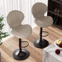 Chaises de bar hautes de comptoir en cuir et velours, modernes et luxueuses, pour restaurants et cuisines, vente en gros