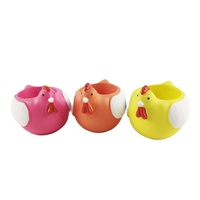 Pot de fleurs en ciment en forme de poule, design classique, mignon et durable, idéal pour les plantes succulentes, pour la maison et le jardin, idée cadeau