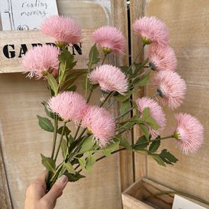 Chrysanthème artificiel en forme de boule de pissenlit <span class=keywords><strong>avec</strong></span> 3 petites têtes sphériques pour arrangement en pot de salon et décoration intérieure - Product Image 3