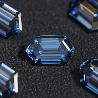 Piedras de moissanita de zafiro, 7x12mm, 3,5 CT, diamante sintético para fabricación de joyas
