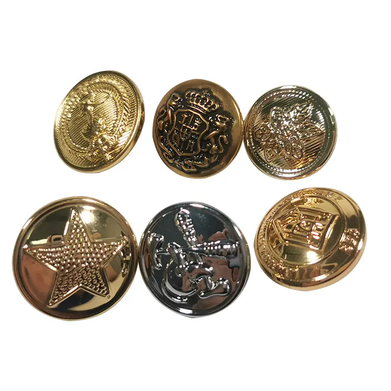 New Design Custom logo overcoat men uniform botton vantage metal suit shank brass buttons for blazer coat