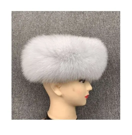 2022 Customized High Level Luxurious Hair Band Ladies Fur Hair Hoop Pure Color Real Full Fox Fur Headband