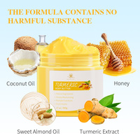 Huile de coco naturelle de marque privée Vitamine C Beurre corporel au curcuma hydratant éclaircissant et raffermissant pour la peau
