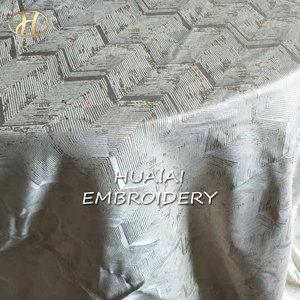 B007-nóng bán Trắng Damask Jacquard thiết kế vuông Khăn trải bàn cho đám cưới hình chữ nhật <span class=keywords><strong>70</strong></span>*120 <span class=keywords><strong>inch</strong></span> - Product Image 4