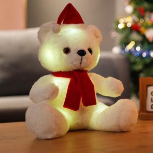 Ours en peluche chantant et lumineux, jouet en peluche super doux, câlin, ruban, écharpe, câlin géant, poupée d'amour, cadeau de noël - Product Image 4