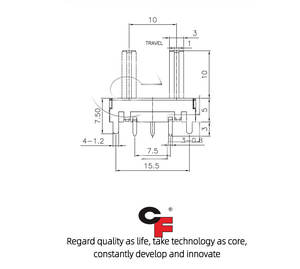 โพเทนชิโอมิเตอร์แบบเลื่อนตรง FS10N 10 มม. สำหรับโดรน ฟิล์มคาร์บอน 1K-1M ความคลาดเคลื่อน 20% - Product Image 4