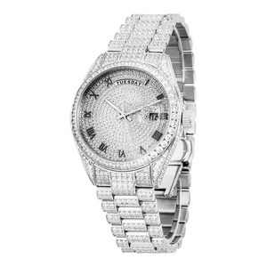18 Ayar Altın Saat Lüks İş Adamları Saati CNC CZ Elmaslarla Kaplı Saatler ODM OEM - Product Image 2