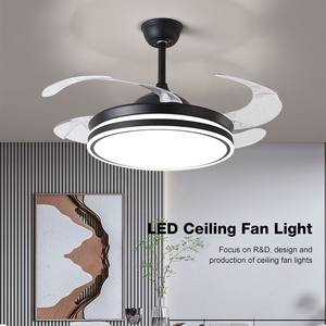 Nouveau lustre intégré minimaliste pour ménage salon salle à manger chambre ventilateur de plafond électrique lampe avec lumière LED - Product Image 2