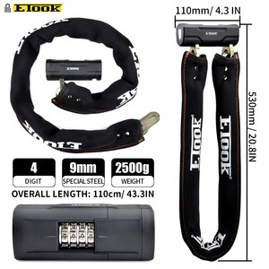 Etook vendita calda antifurto <span class=keywords><strong>moto</strong></span> sterzo combinazione di sicurezza numero 4 cifre blocco di sicurezza catena bici - Product Image 5