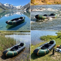 Bateau gonflable pliable léger en TPU pour 2 personnes, idéal pour la randonnée, le camping et les traversées sur le terrain, avec garantie de 3 ans