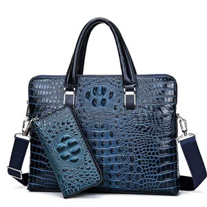 Sac à main en cuir PU crocodile de designer OEM, mallette de bureau professionnelle, sac pour ordinateur portable pour hommes - Product Image 3