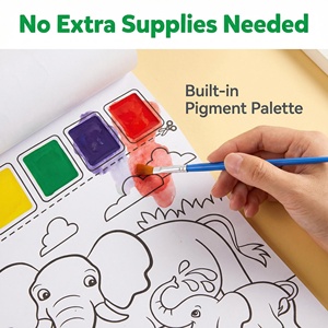 <span class=keywords><strong>Livre</strong></span> de coloriage à l'<span class=keywords><strong>aquarelle</strong></span> personnalisé haute définition, ensemble de peinture pour enfants sûr et non toxique - Product Image 2