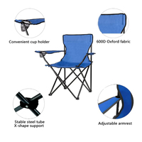 Vente en gros de chaises pliantes modernes et confortables pour le camping, la plage, le jardin, la pêche, le mobilier d'extérieur pliable en acier Oxford
