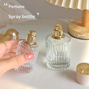 Spot wholesale 100ml perfume sub bottled transparent glass perfume <b>bottle</b> press <b>spray</b> <b>bottle</b> cut edge glass <b>empty</b> <b>bottle</b> - Product Image 5