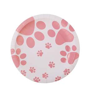 Juego de Vajilla Desechable de Papel con Diseño de Huellas de Perro para el Día del Niño, Graduación, Fiestas de Cumpleaños al Aire Libre de Primavera - Product Image 3