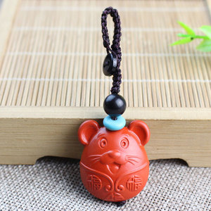 Lucky <b>Rat</b> Keychain Red Cinnabar Animal Pendant Portable Charm For Men Women Couple Gift Hangzhou Origin YCYSK18 - Product Image 4