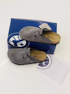 Birkenstocks, sandalias <span class=keywords><strong>Boston</strong></span> para mujer, Media zapatilla, alta calidad, Vintage, negro, punta cuadrada, tallado con láser, planos, sin cordones, estampados de animales - Product Image 5