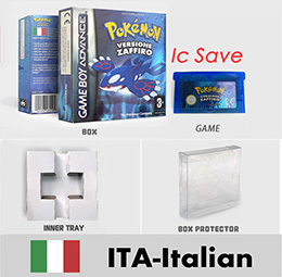 ITA Italian IC SAVE cart CART Leaf Green Fire Red Ruby Emerald SAPPHIRE box trey Game Cartridge for Gba - Product Image 4