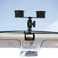 Soporte de Ventosa Doble ABS para Parabrisas de Coche, Soporte para GoPro Hero 14 Mission 1/DJI Osmo/Insta360 y Otras Cámaras de Acción
