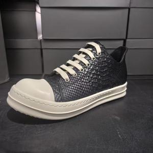 Baskets montantes d'été pour hommes, légères, en cuir véritable, à lacets, avec doublure en poils de veau doux, chaussures de marche à plateforme - Product Image 1