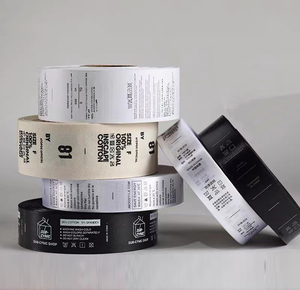 Logo tùy chỉnh <span class=keywords><strong>in</strong></span> nhãn chăm sóc có thể giặt được khâu trong hướng dẫn cho túi quần áo giày-Có sẵn trong kích thước tùy chỉnh trung tâm gấp - Product Image 2