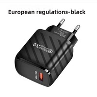 Adaptateur mural de voyage USB à charge rapide EU US QC3.0 18W noir et blanc avec sortie 5V/3A pour iPhones