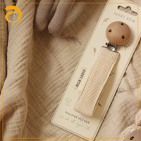 Nouveauté, vente en gros, chaîne de sucette ronde pour bébé en coton et lin de haute qualité, colorée, cadeau de fête prénatale