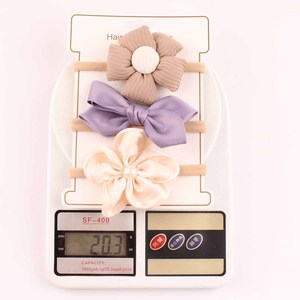 Juego de 3 diademas de nailon para bebé de 0 a 3 años, con lazo de flores, paquete de tarjetas OPP, accesorios para el cabello para niñas pequeñas - Product Image 2