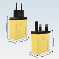 2 Ports PD 65W UK/US/EU Plug Phone Supply Power Adapter Station A + C Fast Charging Wall Charger