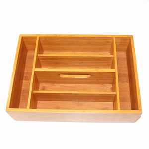 Magnifique boîte à pain en bambou 38x28cm, organisateur de rangement, séparateur de tiroir de cuisine - Product Image 1