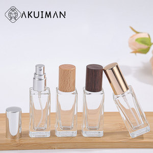 Botella de Perfume Cuadrada de Vidrio al por Mayor, Atomizador Vacío Recargable con Tapa Metálica, Envase Cosmético - Product Image 2