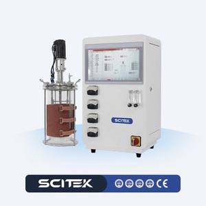 SCITEK 1/2/3/5/7/10/15L高精度制御バイオリアクター（2つのロータメーター+1つのMFC流量計付き） ボロ3.3高ホウケイ酸ガラス製 - Product Image 1