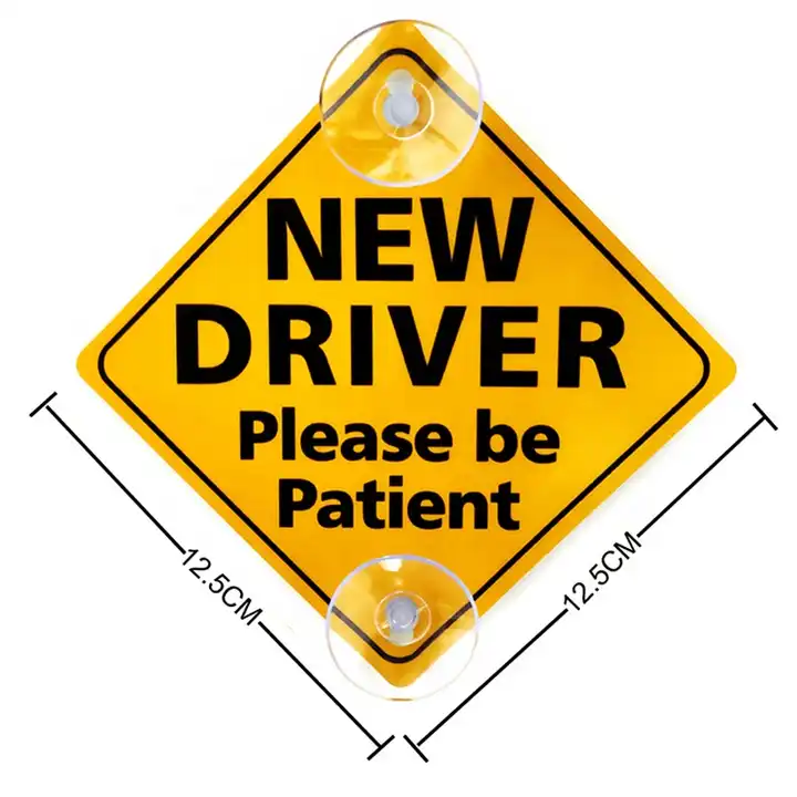 réfléchissant nouveau conducteur signe autocollant autocollant pour fenêtre  de voiture s'il vous plaît être patient voiture fenêtre signes autocollant  avec ventouses