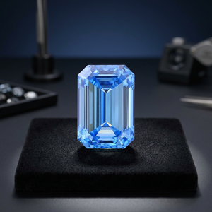 Diamante CVD Cultivado en Laboratorio, Corte Esmeralda Azul, Certificado IGI, Gema Suelta para Joyería - Product Image 2
