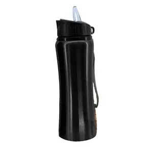 Trending Promotionele Beste Fabrikant Hot Selling Zwarte Kleur Roestvrij Staal Sipper Waterfles Voor Kantoorschool Cadeau