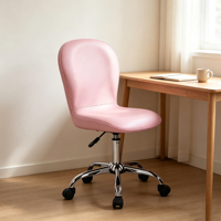 CARLFORD Chaise de bureau à domicile moderne à mi-dossier pivotant avec PU Design en cuir synthétique pour enfants